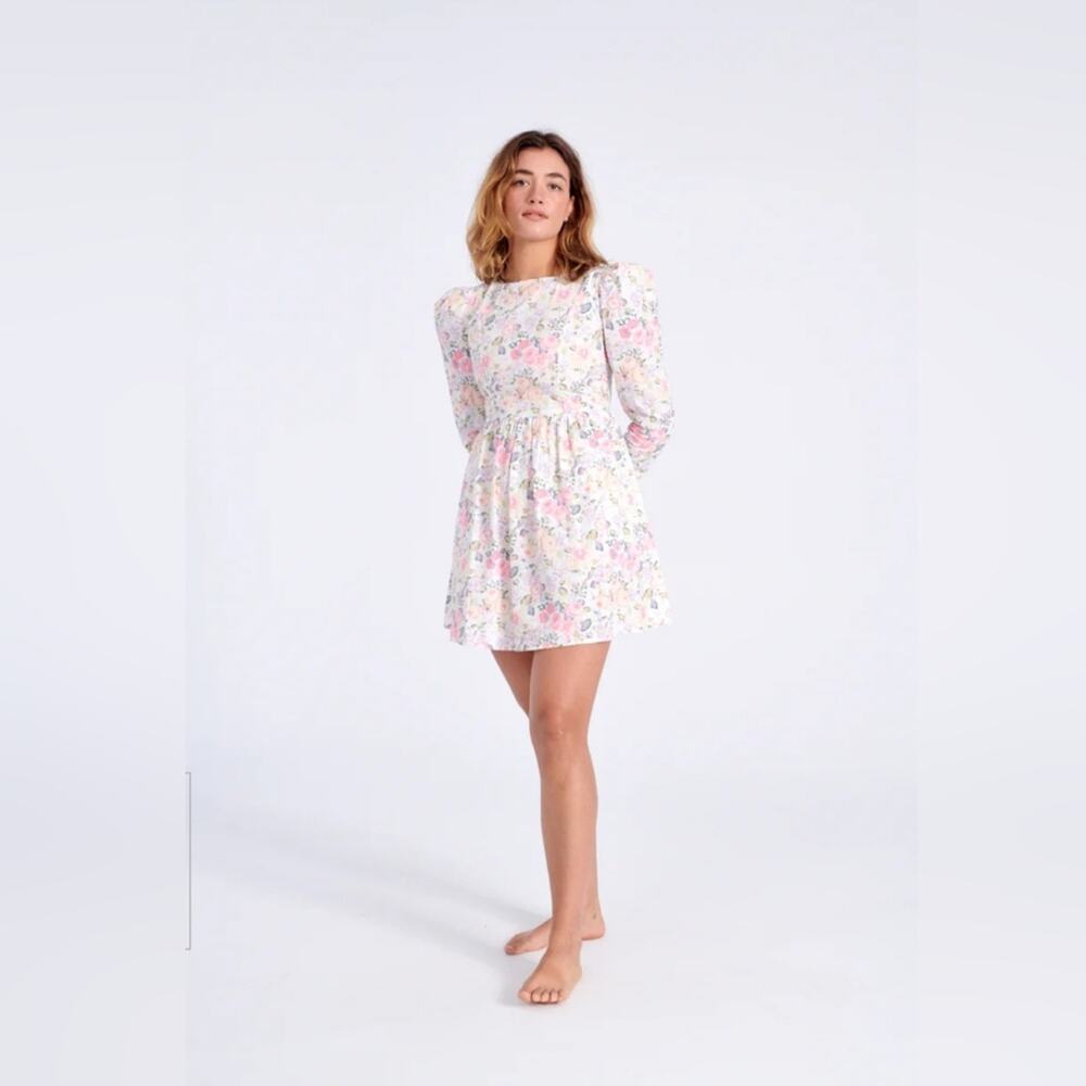 Batsheva x Laura Ashley White Floral Mini Prairie Dress Quartet NWT Size 10
